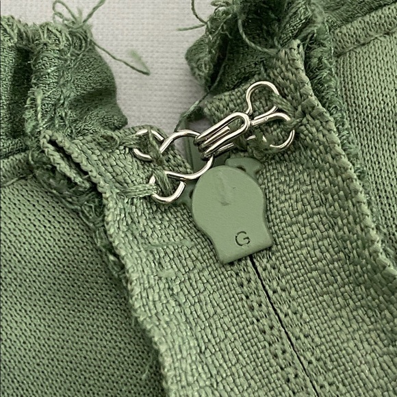 Francesca's Mi Ami green ruffle long-sleeve mini dress sage color Size Medium - Picture 15 of 16